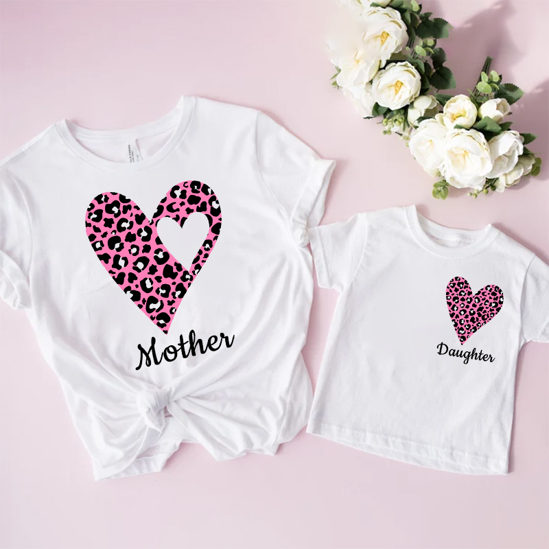 Plant Parent T Shirt - Família combinando roupas leopardo coração impressão